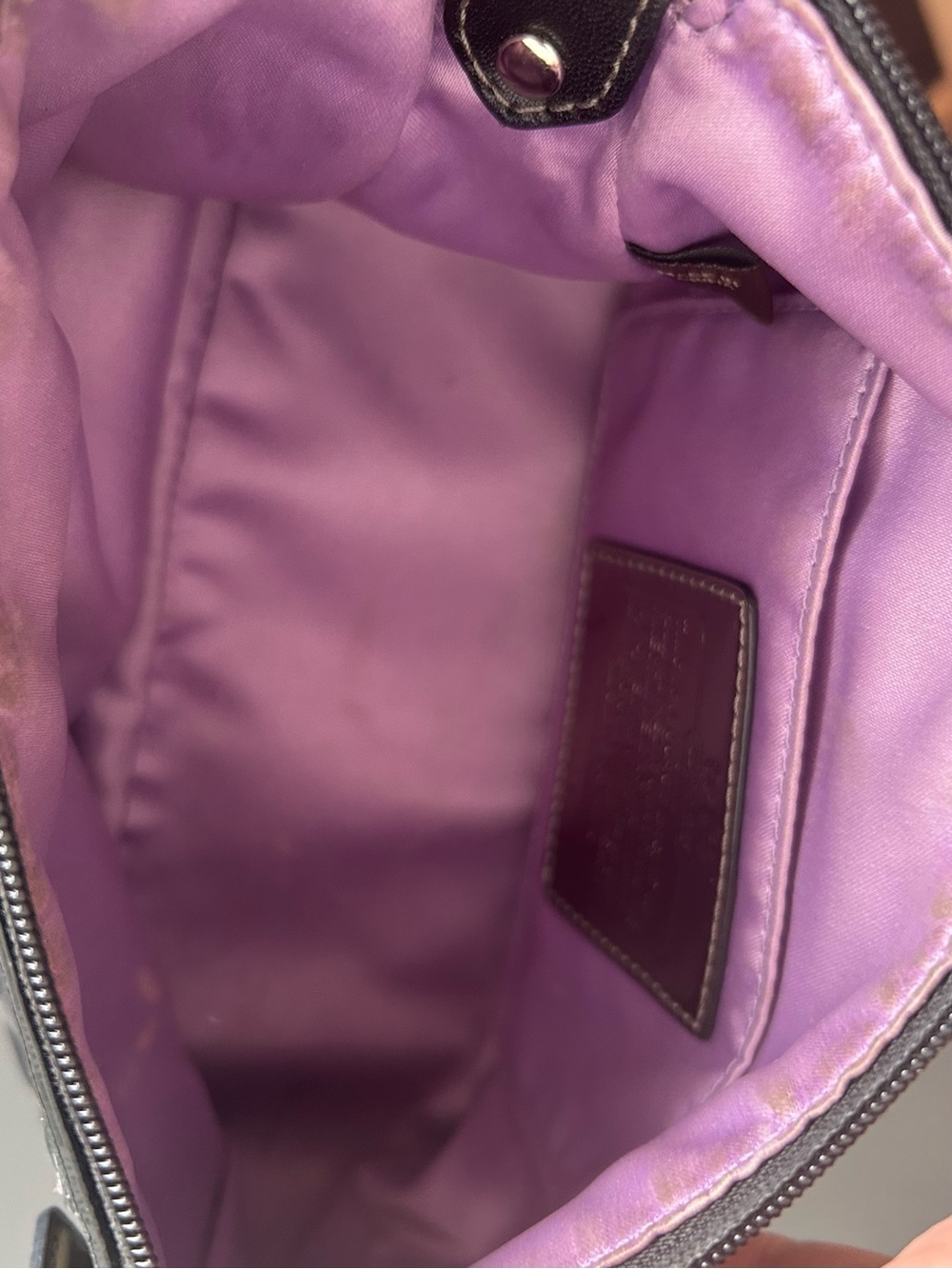 Coach SOHO Black Signature Shoulder Bag Pochette baguette Y2K silver hardware - Picture 9 of 11